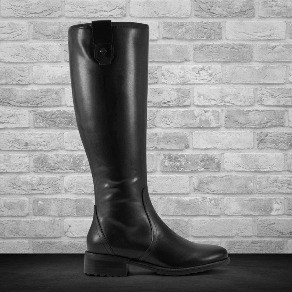 Easy Spirit x Martha Stewart Rhonda Women's Blk Leather Knee-High Riding Boot 6M